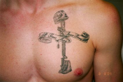 Cross Tats On Chest